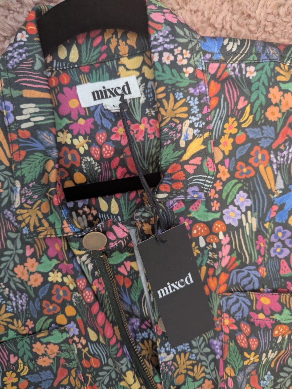 Mixed by Nazrin Botanical Print Classic Jumpsuit NWT Size L - Picture 4 of 4